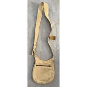 Vintage Donna Karen Purse Handbag Leather Putty Beige Zipper Slim 90s Y2K READ